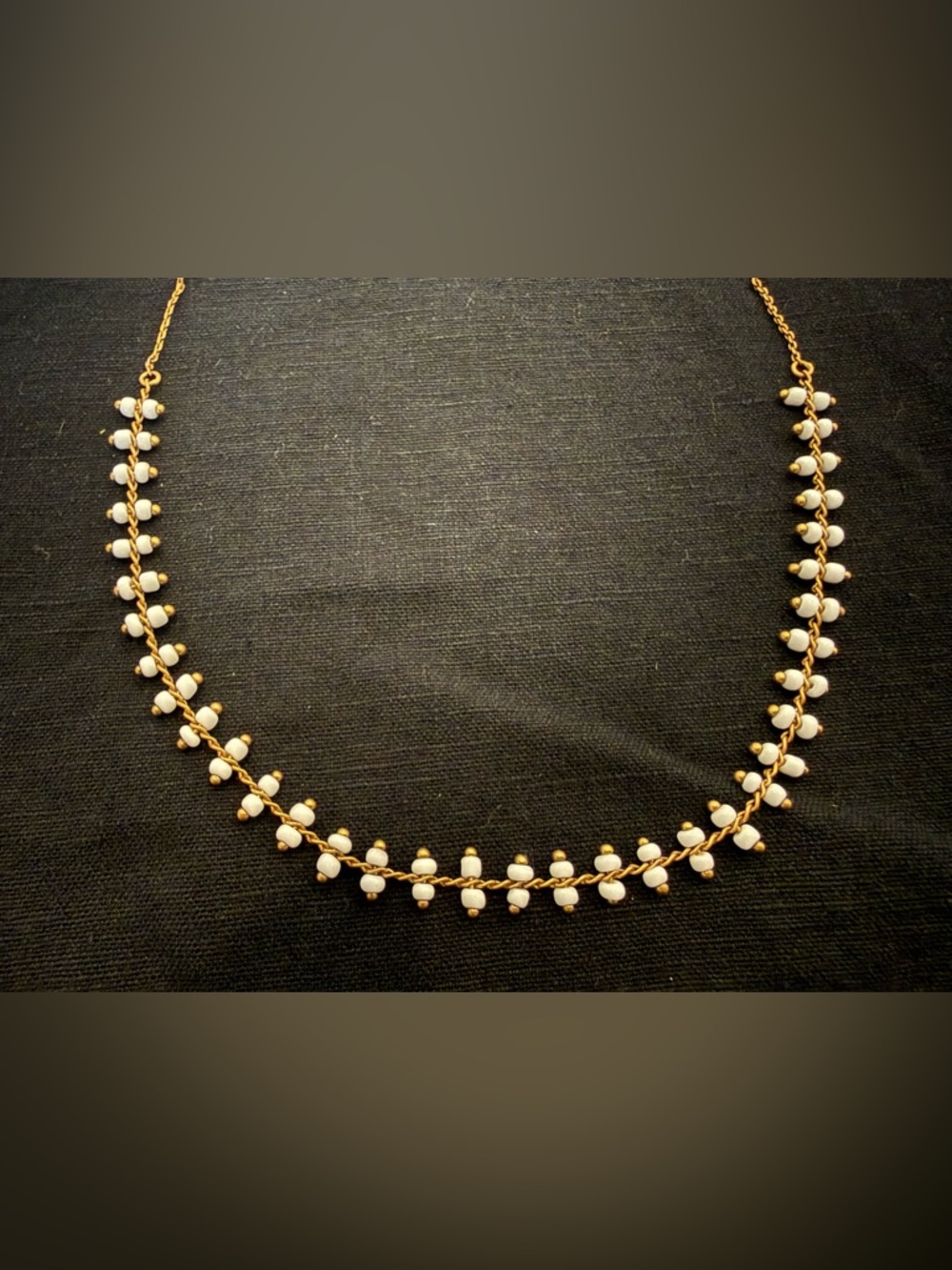 Loft - Elegant Gold & White Beaded Women's Necklace